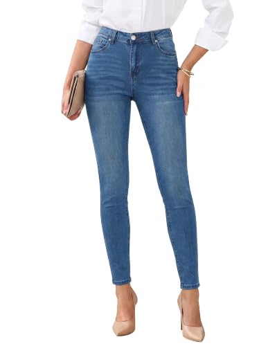 Image of GRAPENT Skinny Jeans for Women High Waist Stretchy Classic High Rise Slimming Jeggings Denim Trousers Pants