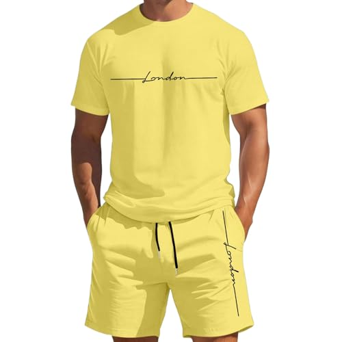 Ensemble jogging d'été homme avec t-shirt baggy et pantalon court confort