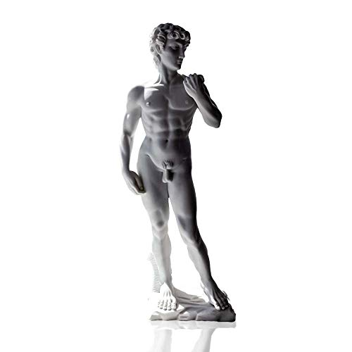 CBAM Table Sculpture Michelangelo's David in Italian White Carrara Marble Powder Classic Statue Made in Italy 7in