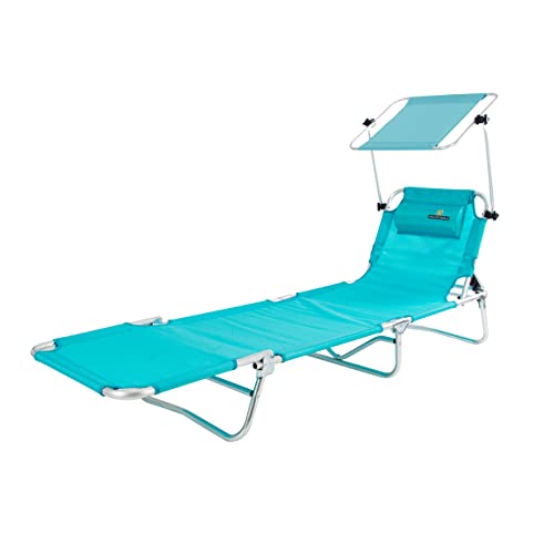 Tumbona reclinable con TOLDO de Playa Plegable y reclinable