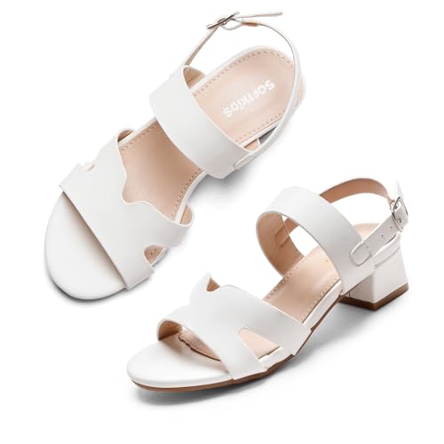 Image of Girls Sandals Low Heels Girl Dress Shoes Open Toe Flower Girl Wedding Party for Toddler Little Big Kid