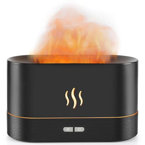 KISUASHI Flame Aroma Diffuser/Atmosphere Light Humidifier Portable Noiseless Auto Shut-Off Mist Air USB Humidifier 180ml, Desk Fire Flame Effect for Bedroom, Home, Office, Yoga (B0CNZ6C31Q) Amazon Price History, Amazon Price Tracker