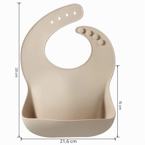 PandaEar 3er Set Silikon Lätzchen Baby mit Auffangschale – Wasserdicht, BPA-frei & Weich… – Ansicht 2
