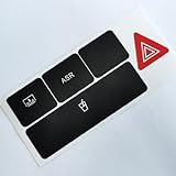 FJINQIANG Etiqueta Engomada del Coche Botón para Audi A6 ASR Cup Emergency Stickers, Etiqueta engomada de botón Aire Acondicionado de Coche Pegatina de botón para salpicadero de Coche,C