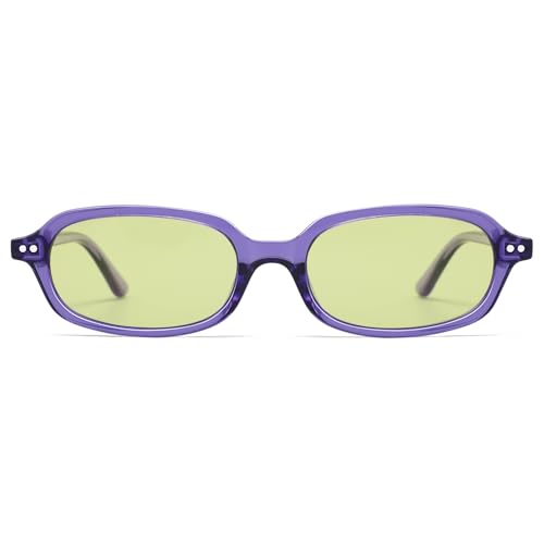 Retro Small Rectangle Sunglasses for Women Men Trendy Narrow Square Sunnies AP3729