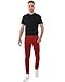 TEGIAS Mens Slim Fit Jeans 7 Pockets Stretch Skinny Denim Jeans for Men Fashion,Red 38