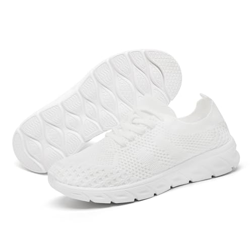 KTVHYW Zapatillas deportivas para mujer, Blanco, 42 EU