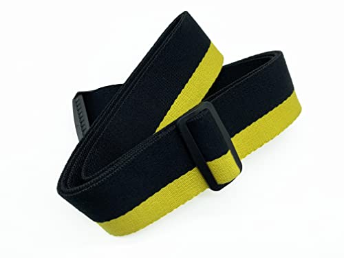 Lc.courage Adjustable Polyester Fiber Luggage Straps/Travel Bag Strap/Suitcase Belts (Black/Yellow 2Pack) #TOP6