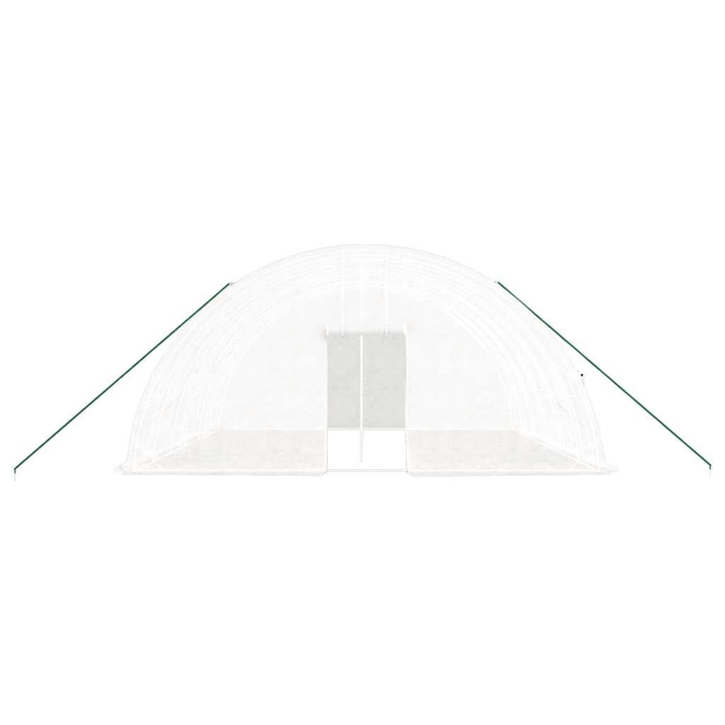 Homgoday Invernadero con Estructura de Acero Blanco 36 m² 6x6x2,85 m, Invernadero Caseta Jardín Terraza Plantas Semilla Cultivo Huerto Verduras Cubierta Casero