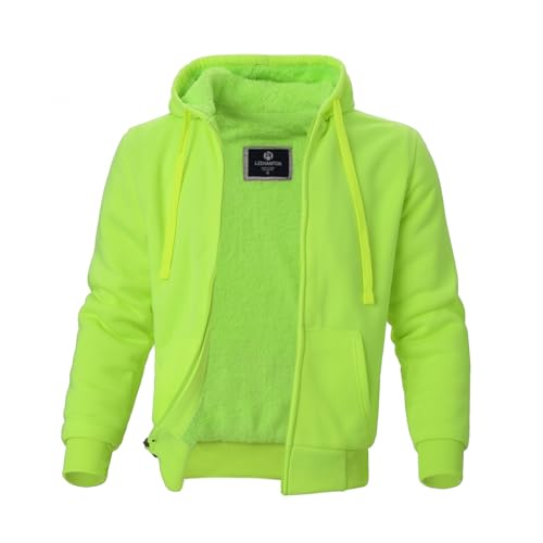 Image of LeeHanTon Sherpa Lined Hoodies for Men Heavyweight Full Zip Up Sweatshirt Thick Fleece Winter Warm Work Jackets Plus Size