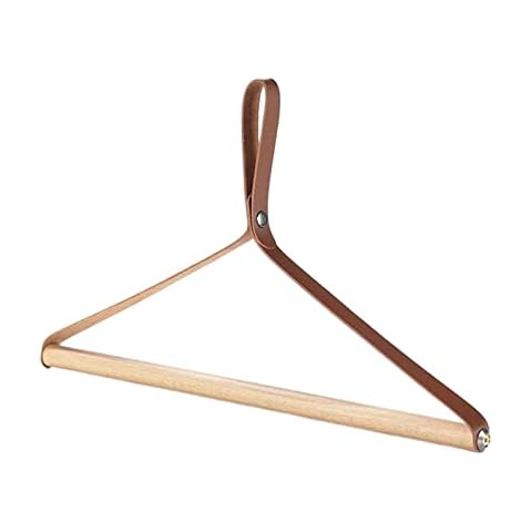 Folpus Outdoor Wooden Folding Hanger Portable Foldable for Camping Travel Home, Brown Cover