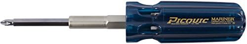 Picquic 88102 Carded Mariner 7 Bit Multi Bit Screwdriver Corrosion Resistant, Aqua
