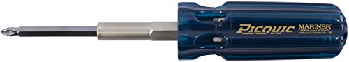 Picquic 88102 Carded Mariner 7 Bit Multi Bit Screwdriver Corrosion Resistant, Aqua