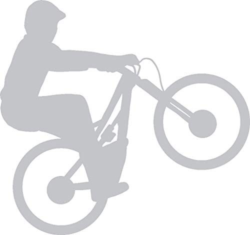 Mountain Bike Wheelie Vinyl Decal - 5 Inches - for Cars
