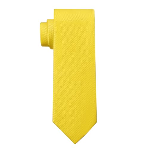 Image of KOOELLE Men's Ties Solid Pure Color Plain Neckties Formal Black Ties For Men