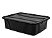 Produktbild goodsforbusiness Aufbewahrungsbox + Deckel L51 x B38,5 x H14,8cm, 21 Liter Transportbox schwarz | Lebensmittelbox lebensmittelgeeignet Kunststoffbehälter Lagerbox stapelbar Wäschebox