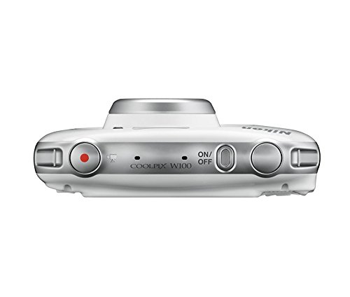 Image of Nikon Coolpix W100 13.2 MP Point and Shoot Digital Camera (White) with 3X Optical Zoom, Card and Camera Case