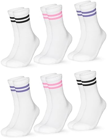 Occulto Damen Retro Tennis Socken 6er Pack (Modell: Serena), Sport Socken