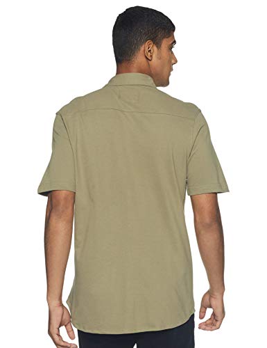 Image of Amazon Brand - House & Shields Men's Solid Slim Casual Shirt (SS20H&SKS-01 Olive 2XL)
