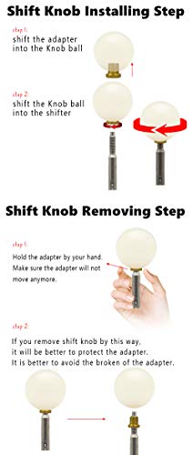 Marble Style Round Ball Gear Shift Knob With Adapters Universal Car Shift Knob Adapter Acrylic Stick Shift Knob Fit For Most Transmission Vehicles (Dark Blue) #TOP4