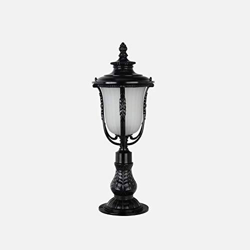 asdchZen Farol De Columna De Noche De Piedra Tradicional para Exteriores, Resistente A La Intemperie, Estilo Vintage, De 54 Cm, para Valla De Jardín, Terraza, Lámpara De Mesa De Pared con E27