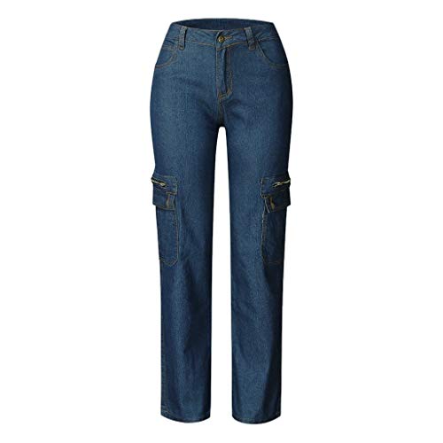 Jean cargo femme jambe droite rétro à nouer pour un look décontracté