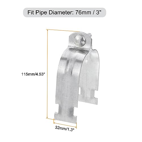 uxcell 3" EMT Strut Clamps Steel for Rigid Conduit and Pipe 6Pcs Universal EMT Strut Clamps with Bolt and Nut for Rigid Conduit and EMT - Image 2
