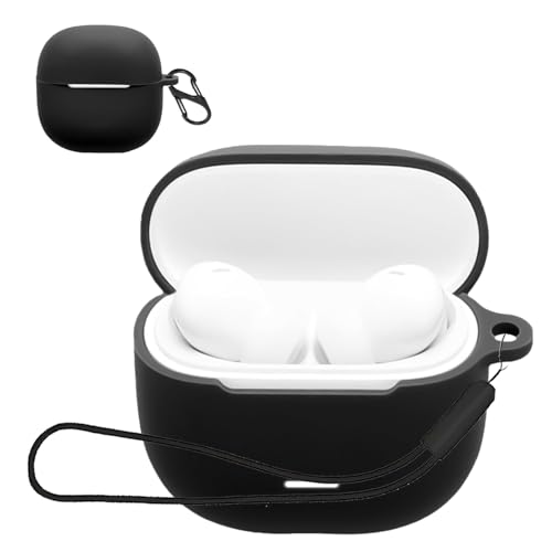 For Redmi Buds 8 Lite �P�[�X �J�o�[�yHNWEIWEI�z �i�J���r�i�t��+�X�g���b�v�t�� �j �V���R�� �֗� �J���r�i�t ���s �y�ʏ��^ �����[�d�\ Redmi Buds 8 Lite �p �P�[�X �J�o�[�i�u���b�N�j