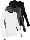 CADMUS Quick-Drying Running Long Sleeve Shirt for Women Workout Shirts,Black, Grey, White,Medium