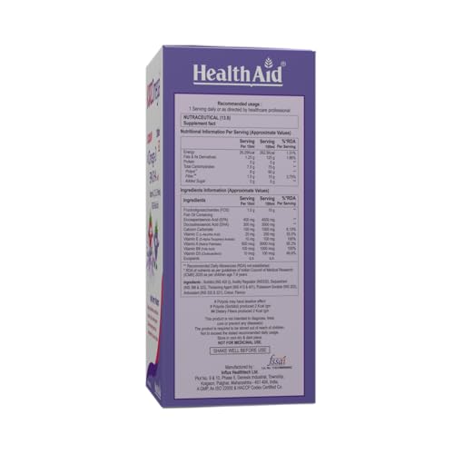 Image of HealthAid KidzOmega Syrup - Omega-3 DHA with Vitamins C, D & E | 200ml Mixed Berry Flavor | Supports Brain, Vision & Immune Health | Easy-to-Take Liquid Supplement for Children(Pack of 2)