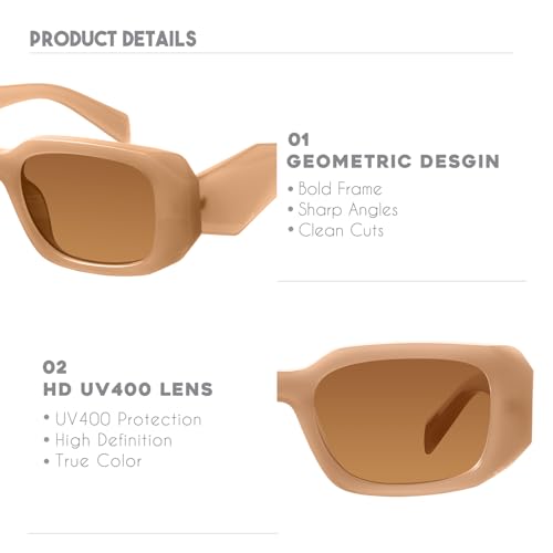 Image of mosanana Trendy Rectangle Sunglasses for Women Men-Goulding