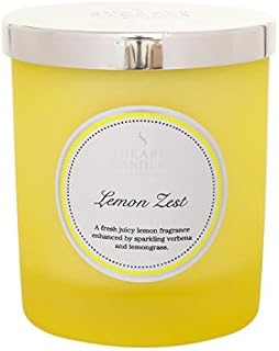 Shearer Candles Lemon Zest, Scented, Jar Candle, Cotton Wick, Fragrance & Essential Oils, Yellow, Silver, White, 20cl