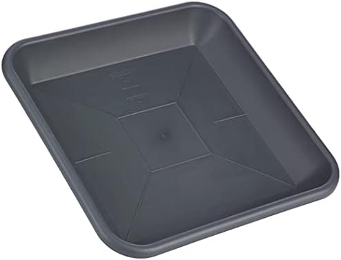greemotion Jana flower pot coaster in anthracite grey - square flower saucer for planters - square plastic plant saucer - plant saucer