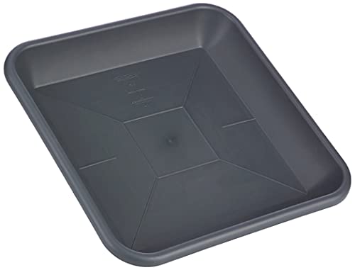 greemotion Blumentopfuntersetzer Jana, Blumen-Untersetzer eckig für Pflanzkübel - Pflanzenuntersetzer quadratisch aus Kunststoff - Pflanzen Untertopf, Anthrazit-Grau, 41 x 41 cm