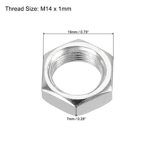 PATIKIL M14 x 1.0 Steel Hex Nuts, 20 Pack Metric Thread Zinc Plated Finished Hardware Nuts Screw Bolt Fasteners 7mm Height - Image 2