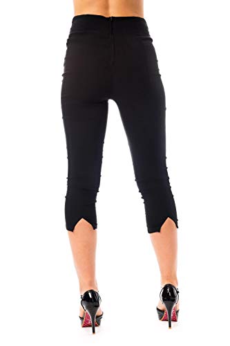 Ro Rox Ella Capri Pants for Women - 1950s Vintage Women's Trousers - High Waist Three Quarter Pant - Zipper & Slits on Back4