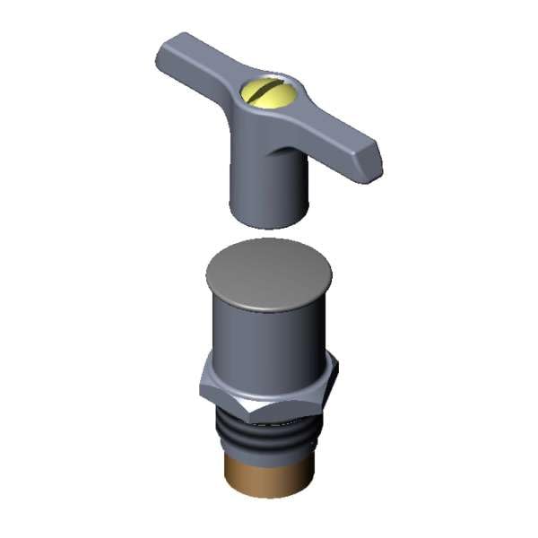T&S Brass 166A Service Stop Spindle Assembly, Cap, T-Handle and Screw