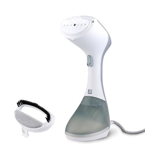 Image of KENT Swift Handheld Garment Steamer 1300 Watts | Ideal for Fabrics like Sarees, Suits, Jackets etc |Ceramic Coated Steam Plate |Continuous Steam Up To 30 Minutes |20 G /Min Steam |260ml Detachable Tank