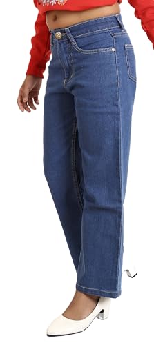 Image of ADBUCKS Stretchable Denim Fabric High Rise Straight Fit Jeans for Girls