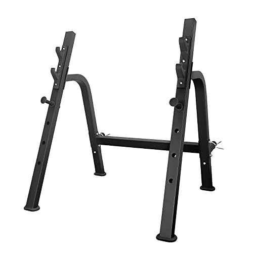 Luwint Barbell Rack for Squat and Bench Press, Adjustable Squat Stand Weight Bench Rack Workout Half Power Cage