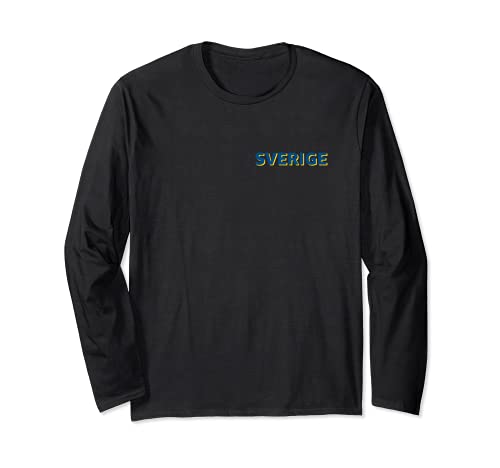 Flag Sweden Long Sleeve T-Shirt, Black