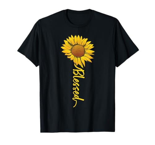 Cute Sunflower Blessed Faith Inspirational Religious Gift Camiseta