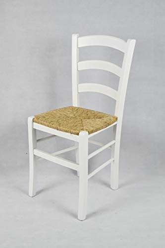 Miniatura 2 de T M C S Tommychairs - Set 4 Sillas Venezia Para Cocina Y Comedor, Estructura En Madera De Haya Barnizada Color Blanco Y Asiento En Paja