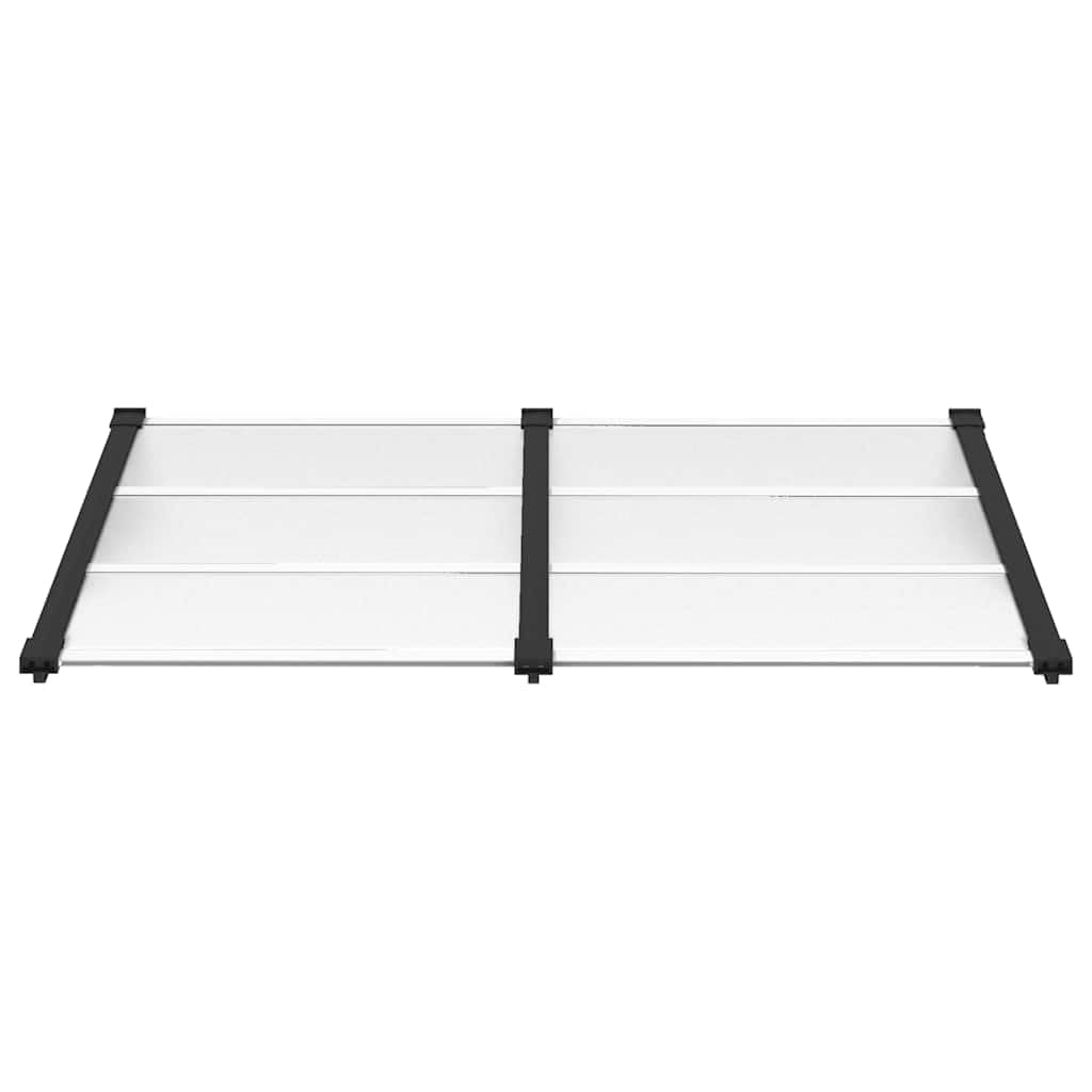 vidaXL Türvordach Überdachung Haustür Pultvordach Türdach Haustürvordach Haustürdach Vordach Regenschutz Schwarz Transparent 152,5x90cm Polycarbonat