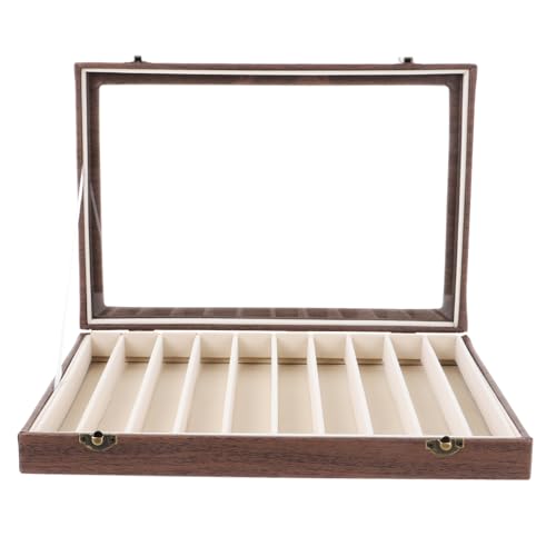 anfoalfmo Caja de madera de café, cajas de almacenamiento para joyas, organizador de joyas, contenedor de joyas, paño/53