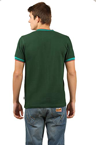 Image of zebu Men's Half Sleeve Cotton Henley Neck Tshirt with bio wash (Pack of 1).
