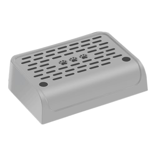 KQFCAZRE 猫用トイレステップと階段ペット用トイレフットボード洗えるお手入れ簡単寝室を清潔に保つ小型・高齢猫用トイレパン, 銀