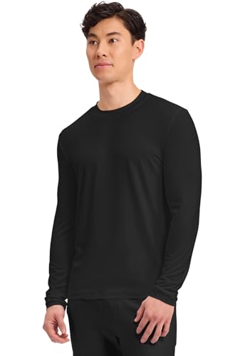 Image of Cherokee Men's Long Sleeve Underscrub Tee Modern T-Shirt with Crew Neck - CK807