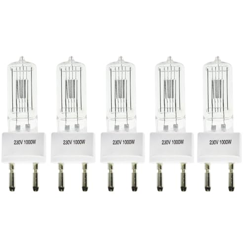 BOLLUMA 5X Halogène Fresnel Tungstène 1000W, Ampoule Halogène, Lampes Halogènes, Lumière Chaude 3200K 230V, Lumière Continue Fresnel Tungstène pour La...