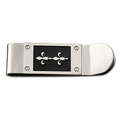 Men's Stainless Steel Enameled Fleur De Lis Money Clip Fine Jewelry for Men Gifts for Him